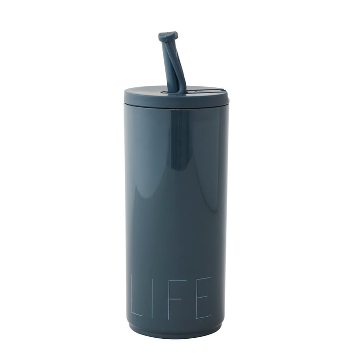 Travel life Drinking straw cup 500 ml from Design Letters in blue