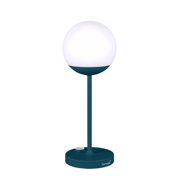 The Mooon! battery LED lamp by Fermob, h 41 cm, acapulco blue