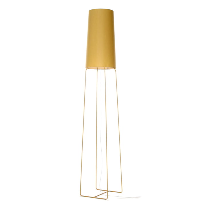 Slimsophie floor lamp with LED dimmer by frauMaier in senfgold (RAL 1002)