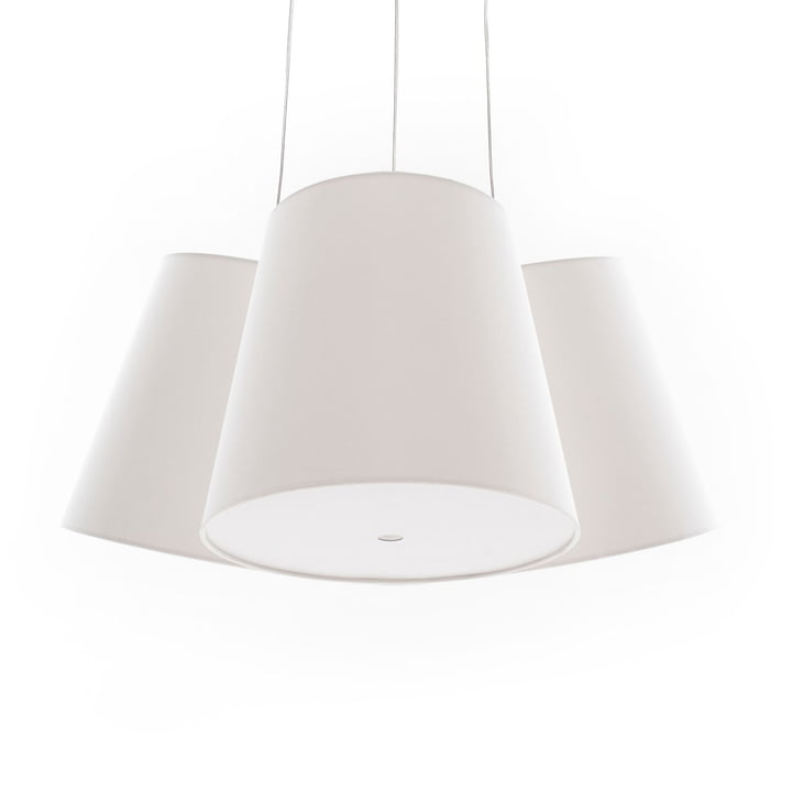 Cluster pendant luminaire by frauMaier in white (3 lampshades)