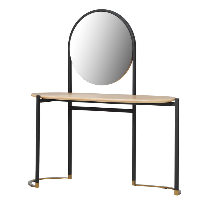 Blink Vanity Console table with mirror from Stellar Works in the finish natural oak / onyx