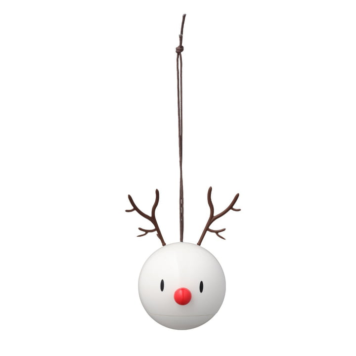 Reindeer ornament from Hoptimist in white (set of 2)