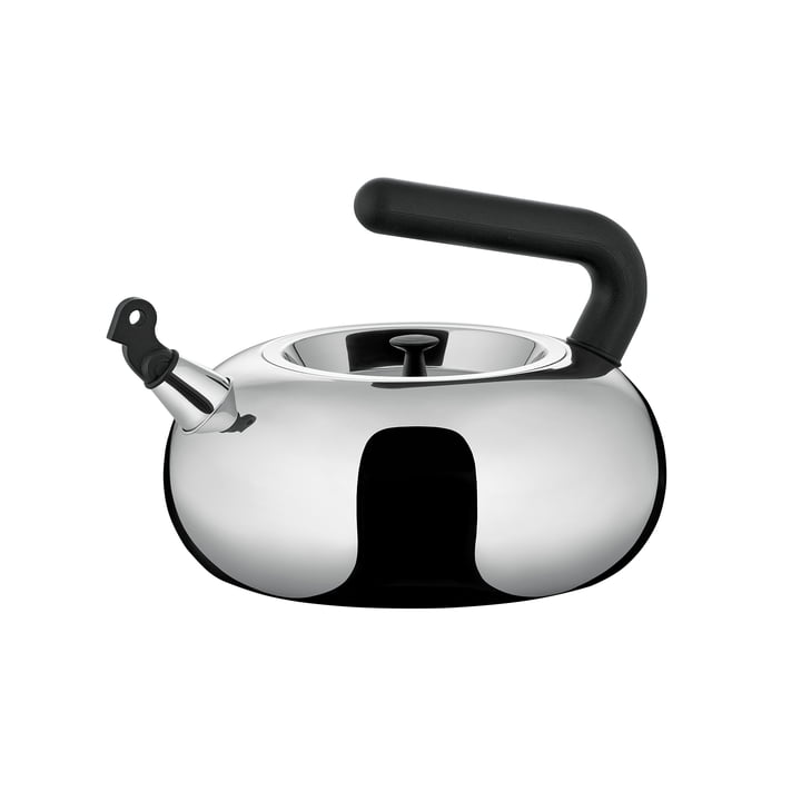 Bulbul Kettle AC100 from Alessi in polished stainless steel / black