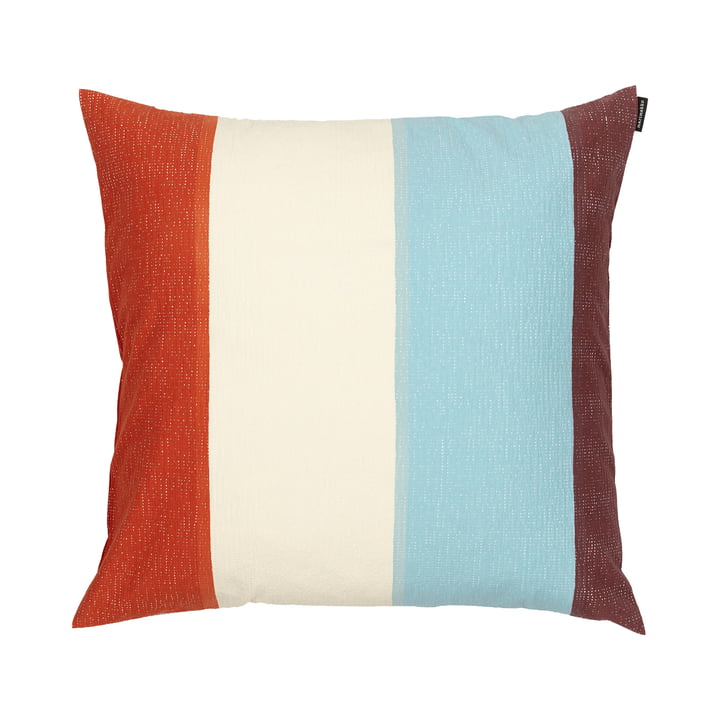 Ralli Pillowcase 50 x 50 cm from Marimekko in light blue / orange / off-white