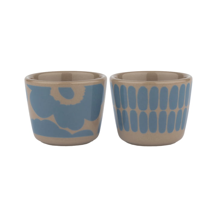 Alku Egg cup (set of 2) from Marimekko in terra / sky blue