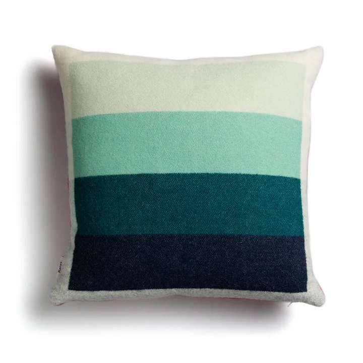 Åsmund Bold Cushion 50 x 50 cm from Røros Tweed in turquoise / red