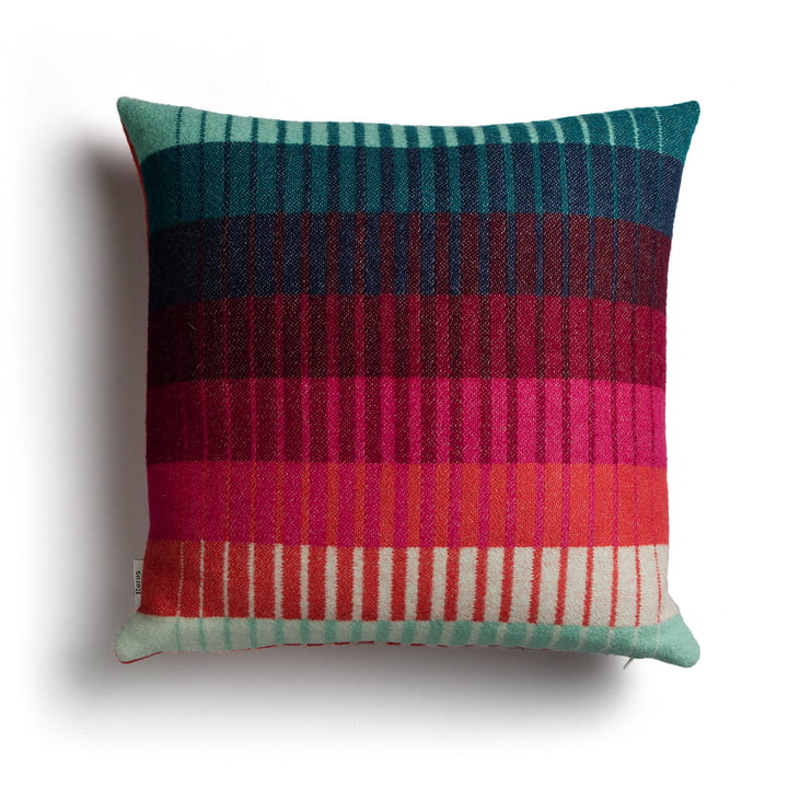 Åsmund Gradient Cushion 50 x 50 cm by Røros Tweed in red / turquoise