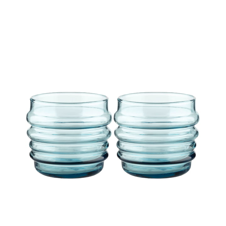 Sukat Makkaralla Drinking glass 200 ml from Marimekko in aqua (set of 2) (Presummer 2022)