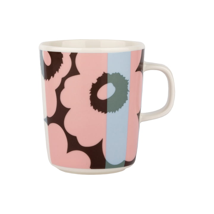 Marimekko - Oiva Unikko Mug with handle, 250 ml, white / light blue / light pink (Presummer 2022)
