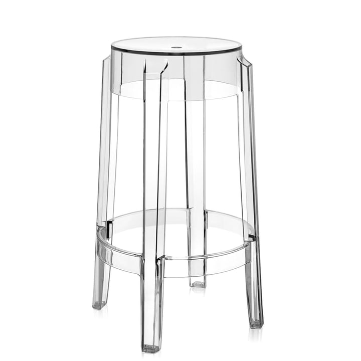 Charles Ghost Bar stool from Kartell , H 65 cm in crystal clear