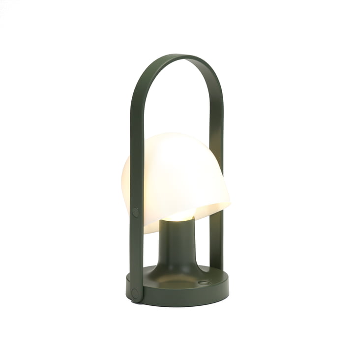 FollowMe Outdoor Battery LED table lamp, H 28,8 cm by marset in green