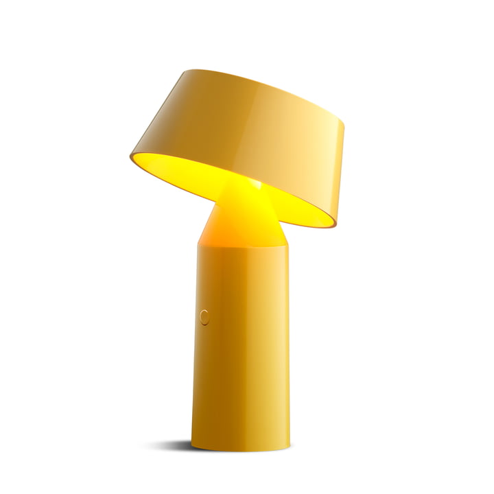 Bicoca LED table lamp, h 22.5 x Ø 14 cm by marset in yellow
