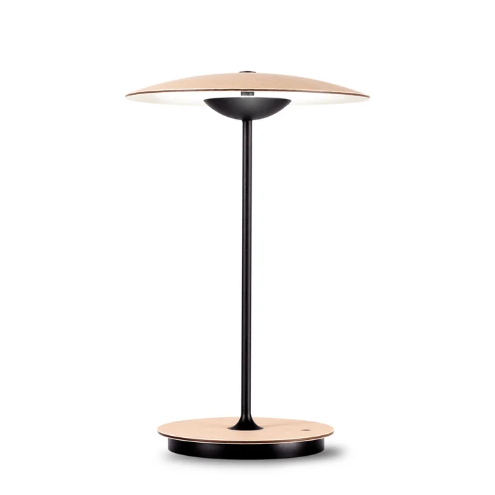 Ginger LED Battery table lamp 20 M from marset in oak / white