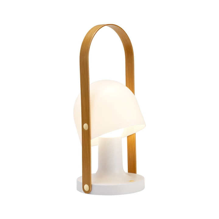 FollowMe Plus Outdoor Battery LED table lamp from marset in oak / white