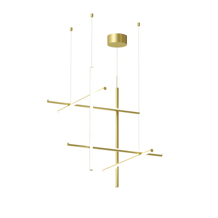 Coordinates S3 LED pendant light, champagne anodised by Flos