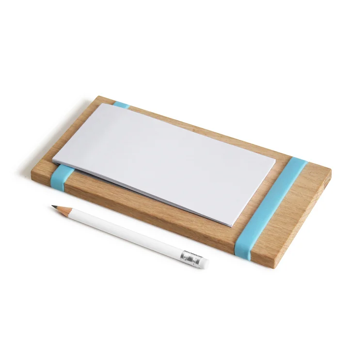 Notepad holder milk, eggs, butter by Side by Side in light blue