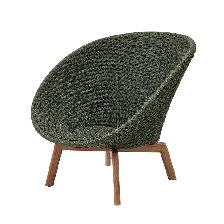 Peacock Lounge chair (5458) from Cane-line in the finish teak / dark green