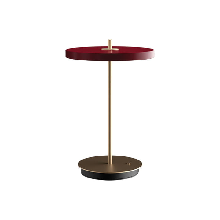 The Asteria Move LED table lamp from Umage , H 30.6 cm, ruby red