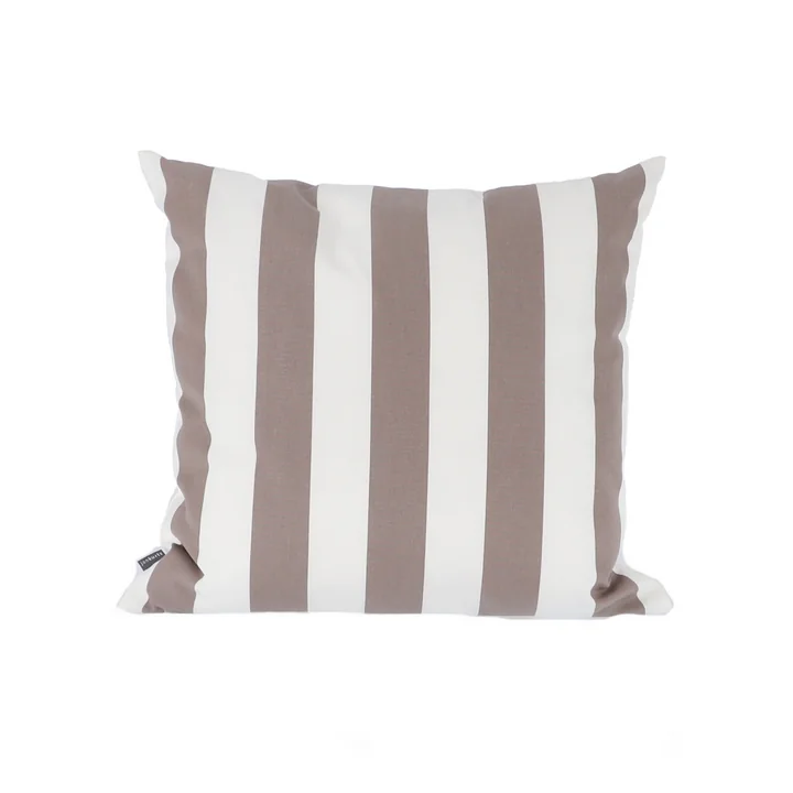 Somnia Outdoor cushion, 48 x 48 cm from Jan Kurtz in stripes white / taupe