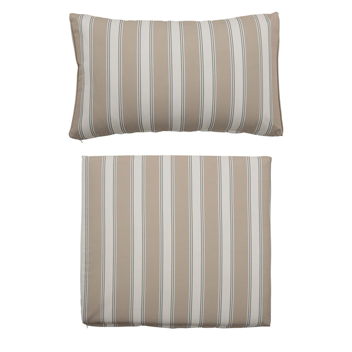Pillowcase for Mundo Lounge Chair from Bloomingville in beige / white stripes