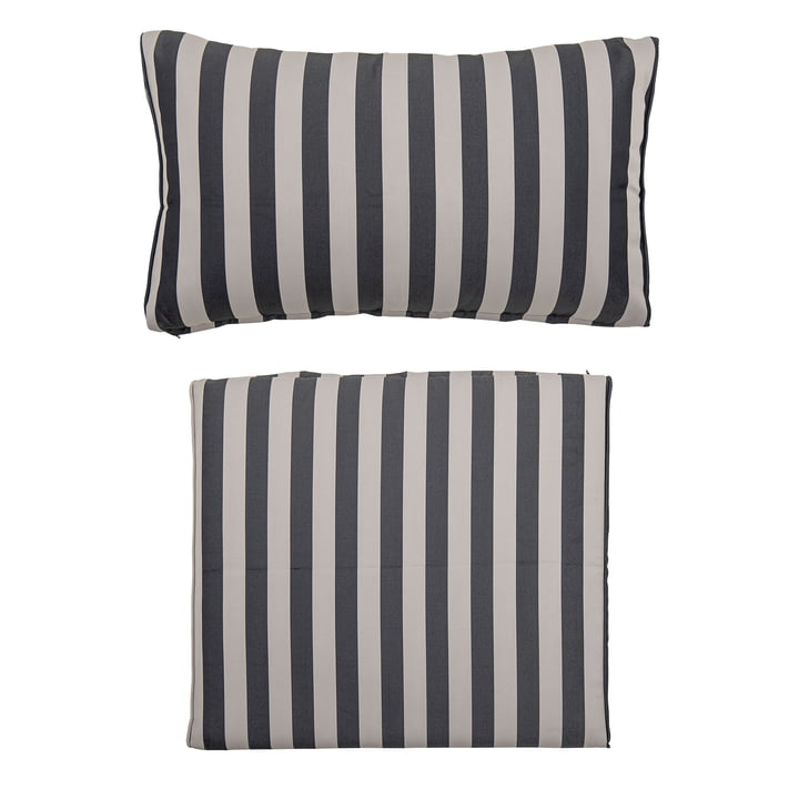 Pillowcase for Mundo Lounge Chair from Bloomingville in black / white stripes