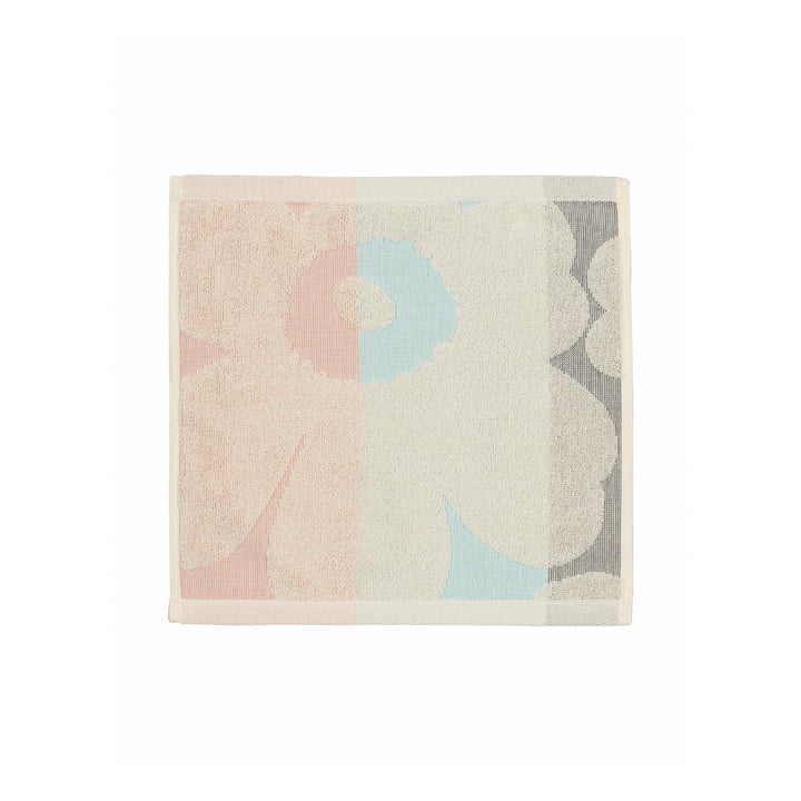 Marimekko - Unikko Mini -towel 30 x 30 cm, off-white / peach / blue