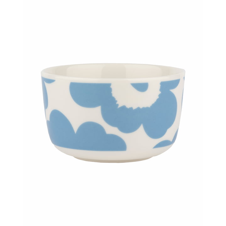 Marimekko - Oiva Unikko Bowl 250 ml, white / sky blue