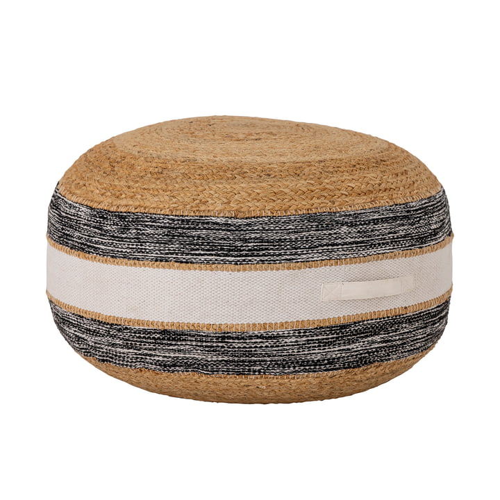 Chin Pouf from Bloomingville in jute nature / black