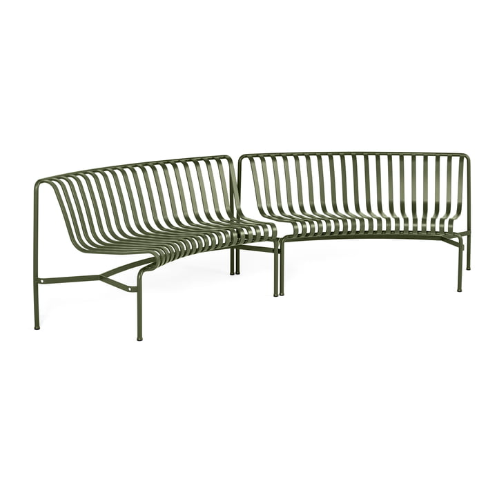 Palissade Park Dining Bench In / In from Hay in color olive