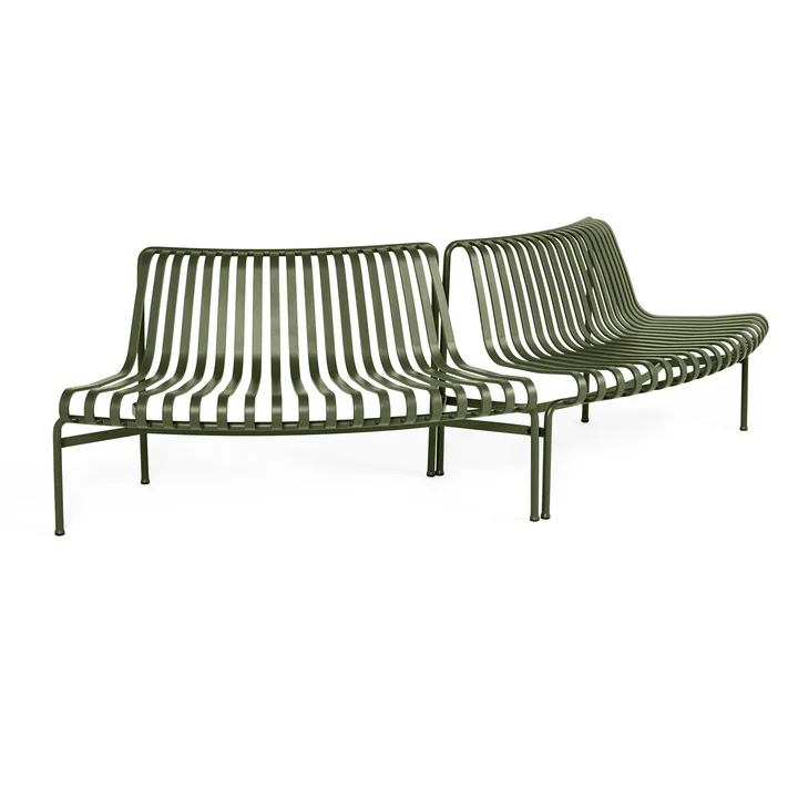 Palissade Park Dining Bench Out / Out from HAY in the color olive