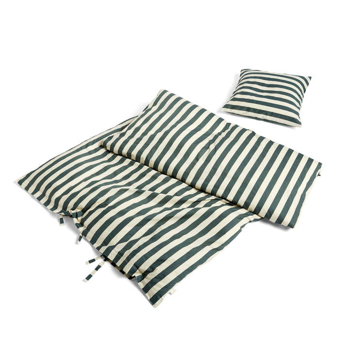 Hay - Été bedding, 140 x 200 cm, dark green / white