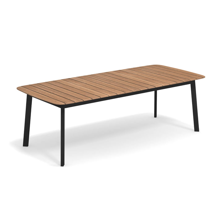 Shine Outdoor Table 225 x 100 cm from Emu in teak / black