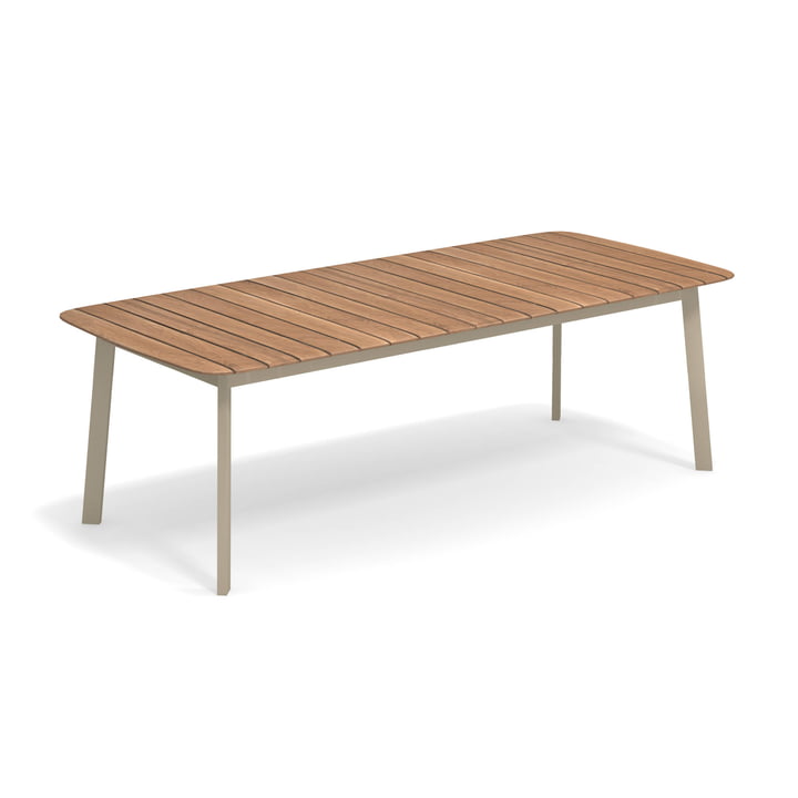 Shine Outdoor Table 225 x 100 cm from Emu in teak / taupe