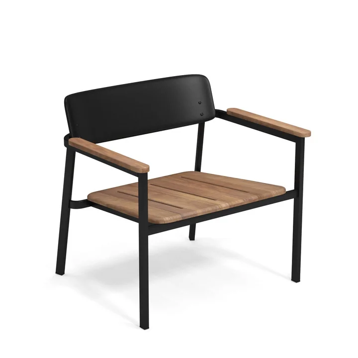 Shine Outdoor Lounge chair from Emu in teak / black