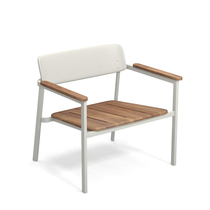 Shine Outdoor Lounge chair from Emu in teak / white