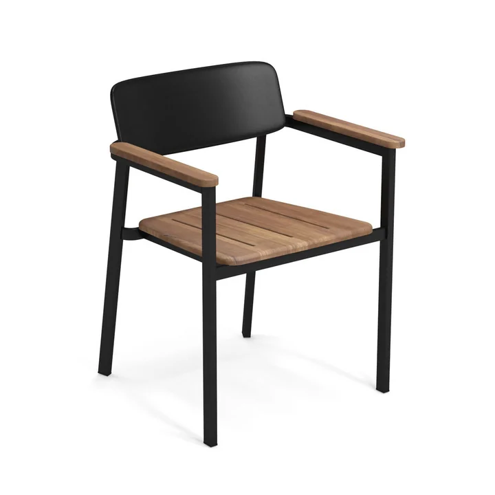 Shine Outdoor Armchair from Emu in teak / black