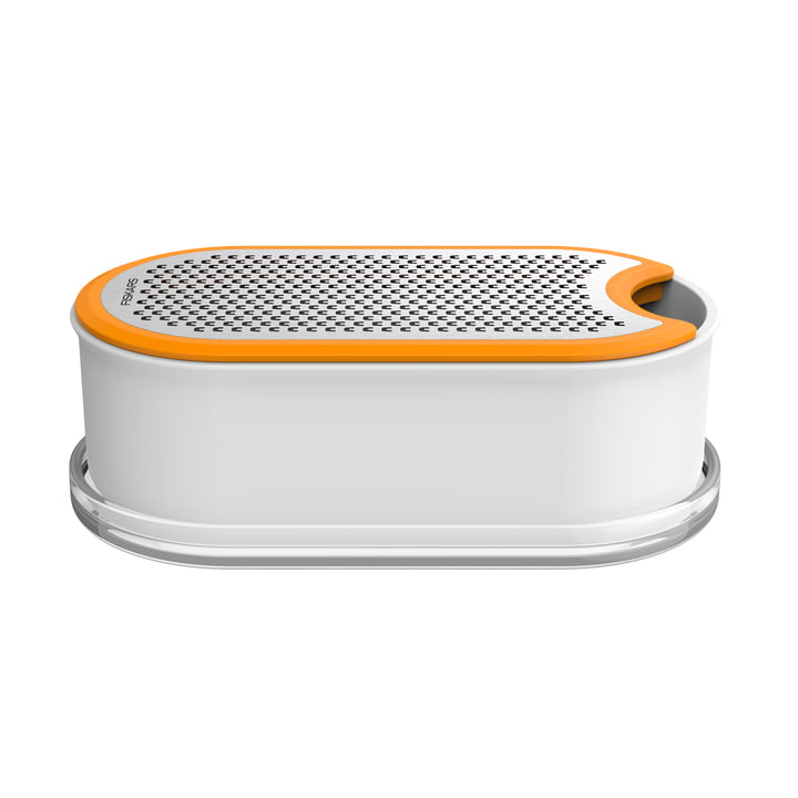 Functional Form Hand grater with container from Fiskars in white / orange