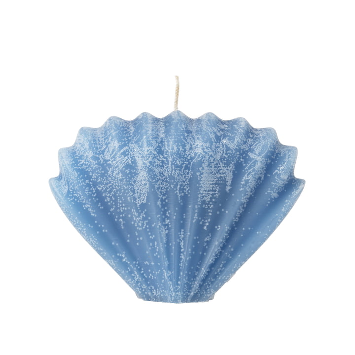 Seashell Candle from Broste Copenhagen in the color baja blue