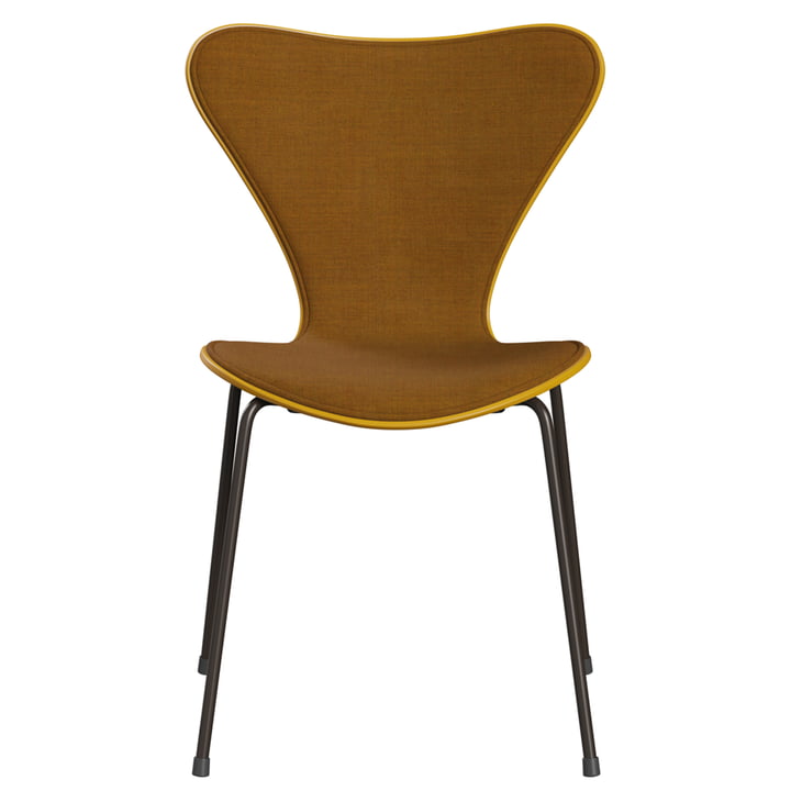 Series 7 chair, ash true yellow colored / frame brown-bronze / golden ocher (Remix 2) by Fritz Hansen