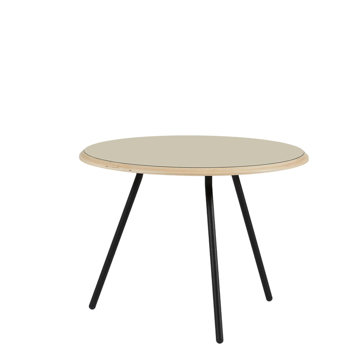 Soround Side Table H 44 cm / Ø 60 cm from Woud in laminate beige (Fenix)