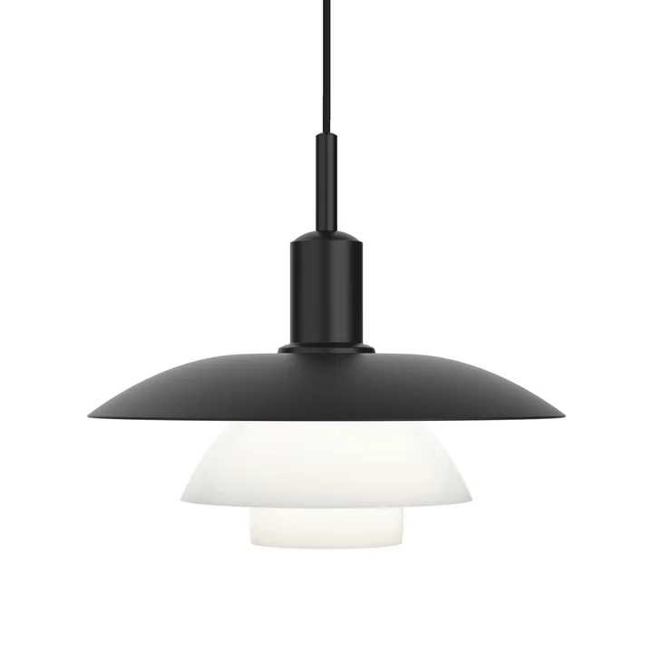 PH 5/5 Pendant light, aluminum black / opal glass by Louis Poulsen
