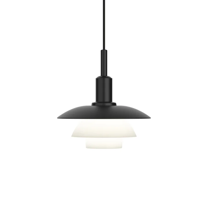 PH 3/3 Pendant light, aluminum black / opal glass by Louis Poulsen