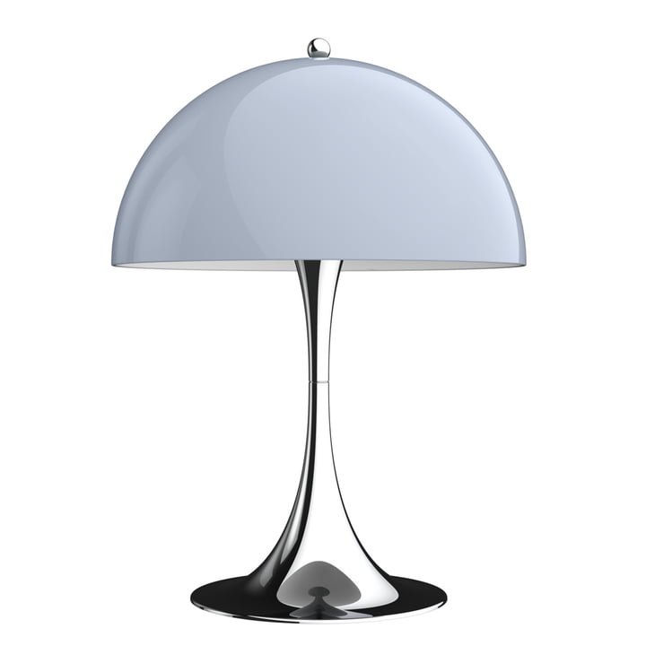 Panthella Table lamp 320, chrome / opal gray from Louis Poulsen