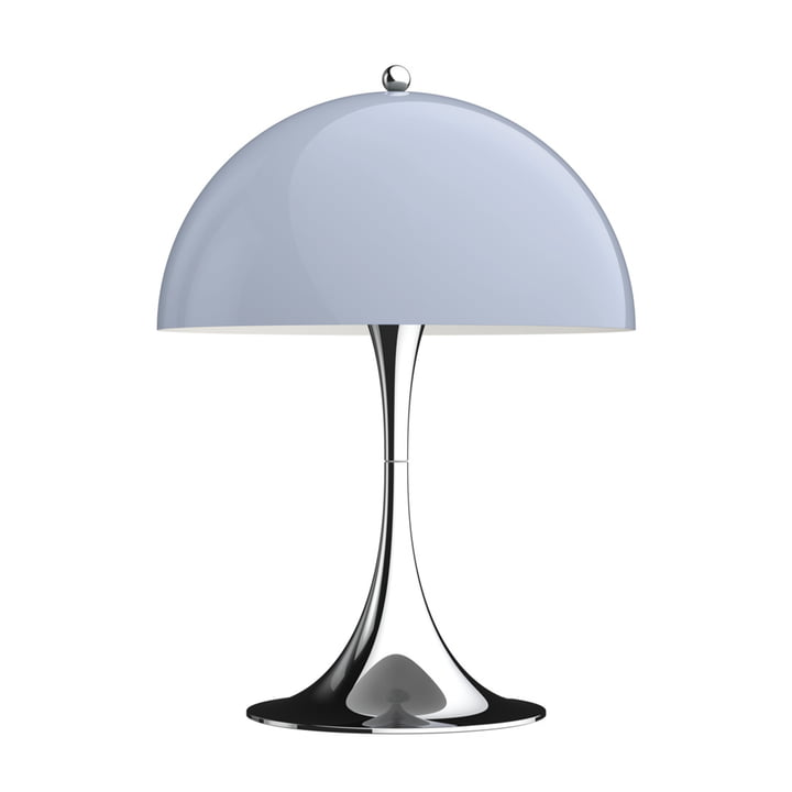 Panthella Mini LED table lamp Ø 25 cm from Louis Poulsen in chrome / opal gray