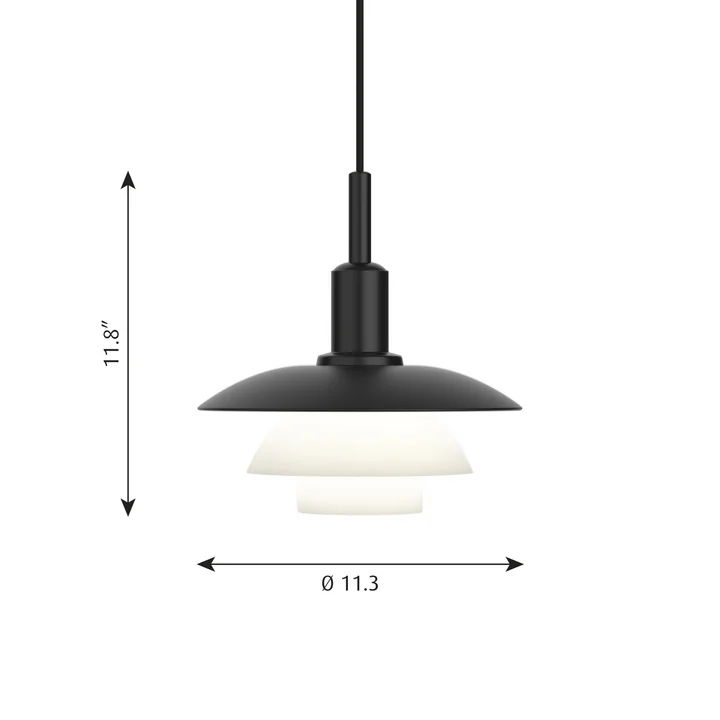 PH 3/3 Pendant light from Louis Poulsen in black aluminum / opal glass