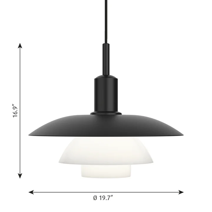 PH 5/5 Pendant light from Louis Poulsen with dimensions