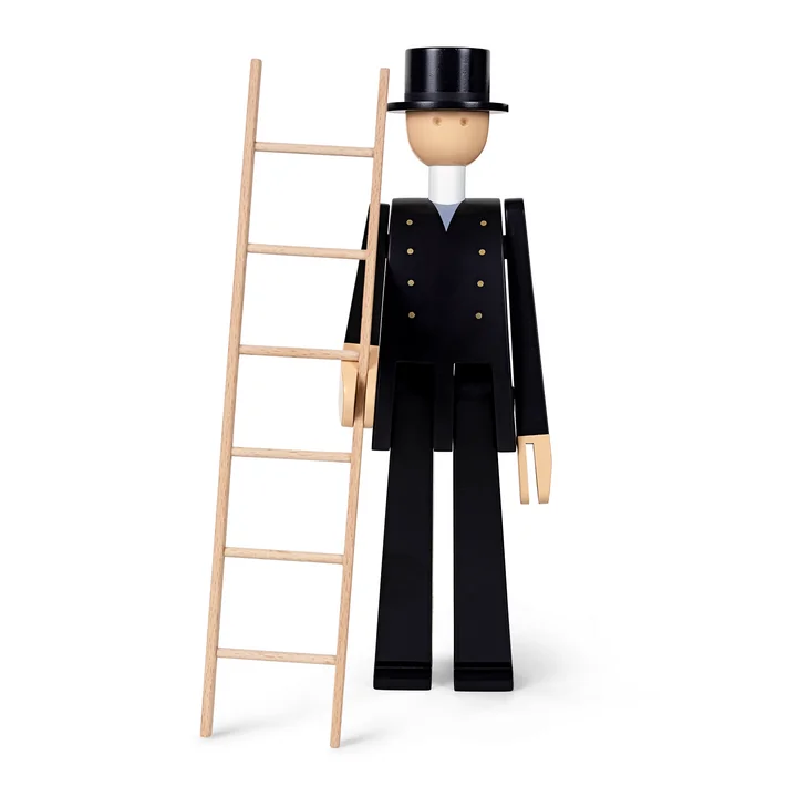 Chimney sweep wooden figure by Kay Bojesen in black