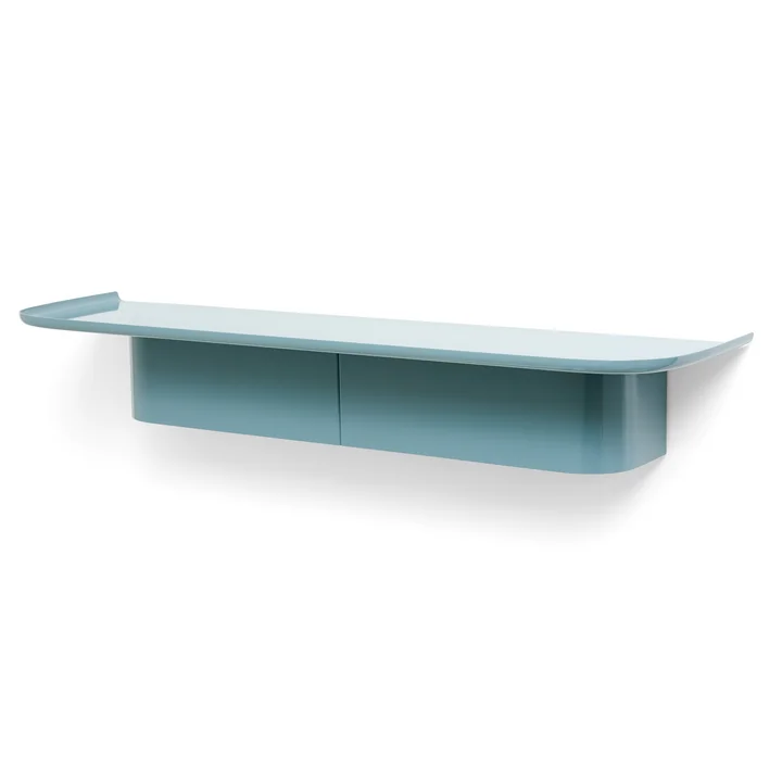 Korpus Wall shelf with coat hook, L, sea from HAY
