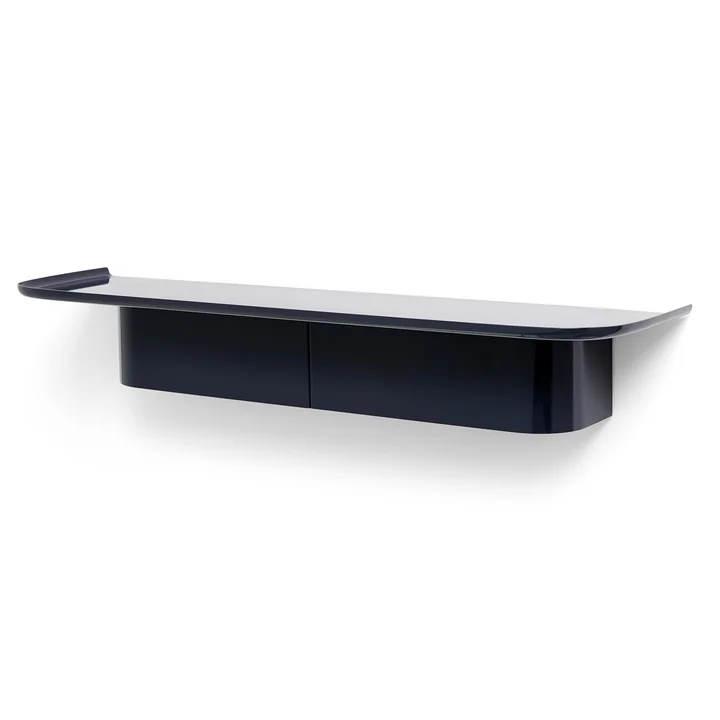 Korpus Wall shelf with coat hook, L, midnight blue by HAY
