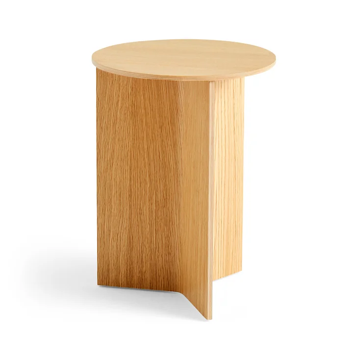 HAY - Slit Table Round High, Ø 35 x H 47 cm, natural oak